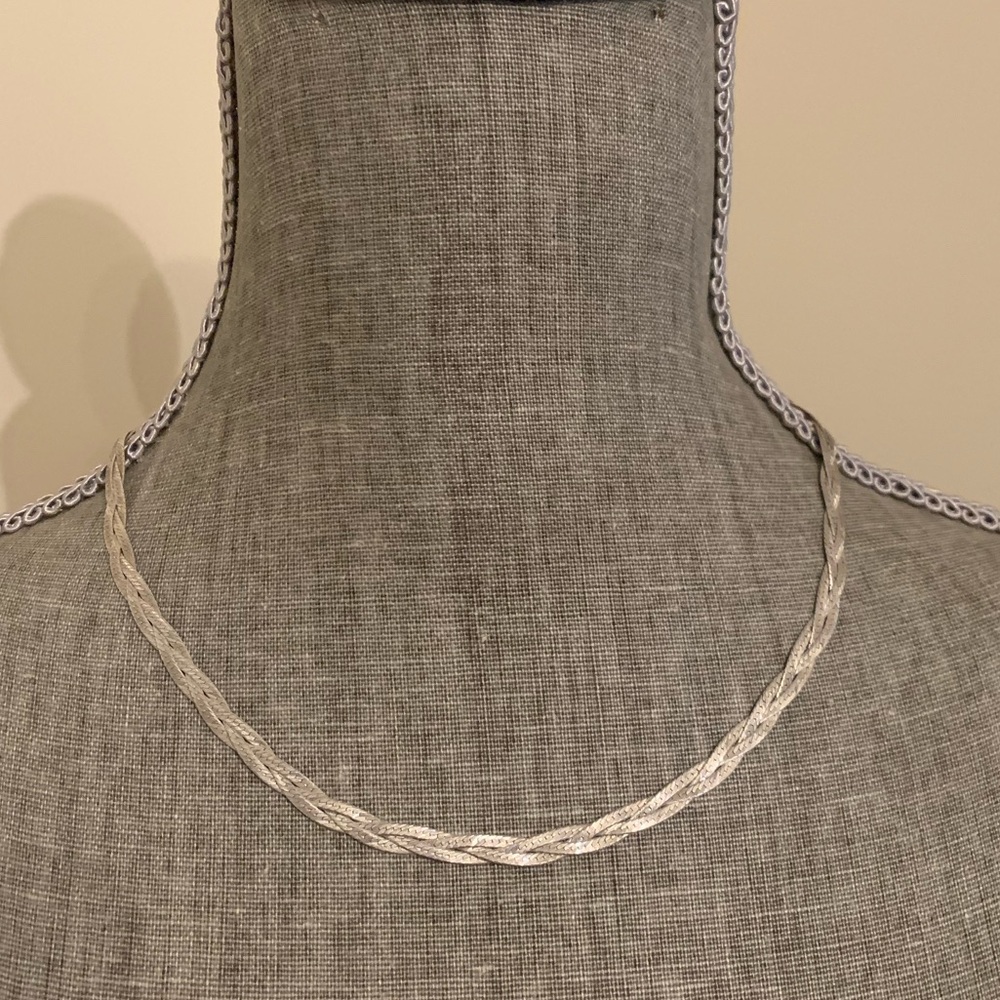 Sterling silver braided necklace & bracelet